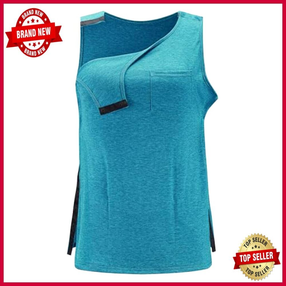 Post Surgery Tank Top with Snap Buttons for Mastectomy Recovery - Picture 3 of 5